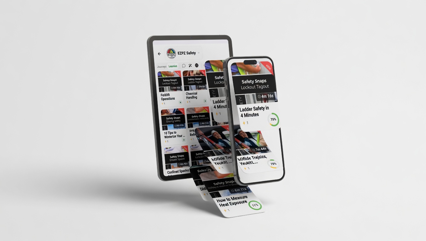 Learnie app - Course list on tablet and phone